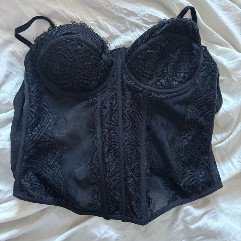 Urban Outfitters Black Lace Corset Top